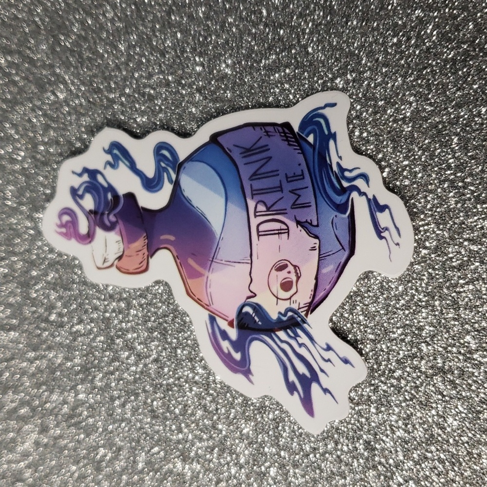 Art MAGIC Pastle waterproof sticker Drink Me